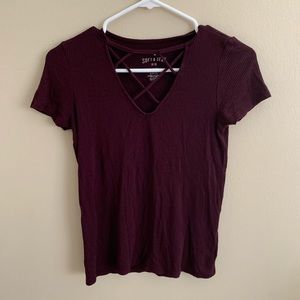 AEO soft and sexy strappy ribbed t shirt